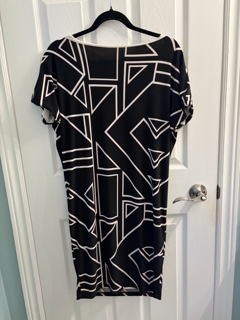 Ralph Lauren Black and White Geometric Midi Dress